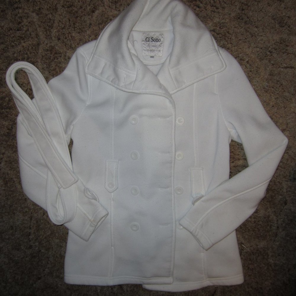 Ci Sono By Cavalini Double Breasted Fleece Coat